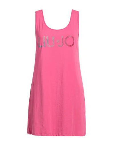 Liu •jo Woman Mini Dress Fuchsia Size S Cotton, Elastane In Pink