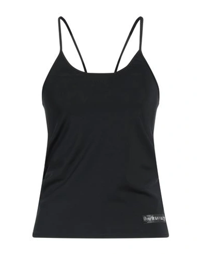 Our Legacy Woman Tank Top Black Size 10 Polyester, Elastane