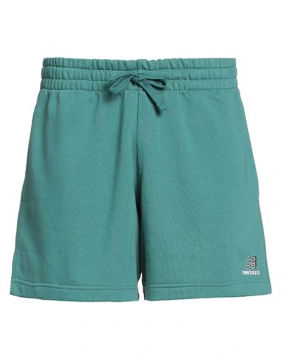 New Balance Man Shorts & Bermuda Shorts Dark Green Size 1 Cotton, Polyester