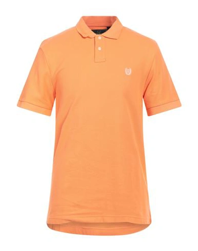 Fred Perry Man Polo Shirt Orange Size M Cotton