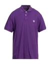 Fred Perry Man Polo Shirt Purple Size Xl Cotton