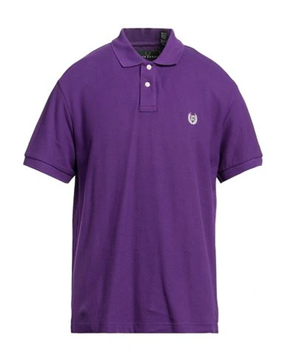Fred Perry Man Polo Shirt Purple Size Xl Cotton
