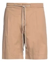 Hōsio Man Shorts & Bermuda Shorts Camel Size 36 Cotton, Elastane In Beige