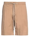 Hōsio Man Shorts & Bermuda Shorts Camel Size 30 Cotton, Elastane In Beige