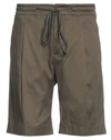 Hōsio Man Shorts & Bermuda Shorts Military Green Size 38 Cotton, Elastane