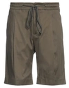 Hōsio Man Shorts & Bermuda Shorts Military Green Size 30 Cotton, Elastane