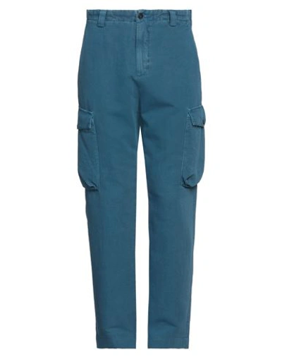 Boglioli Man Pants Blue Size 32 Cotton, Linen