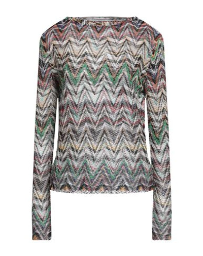 Missoni Woman Sweater Black Size 6 Cotton, Viscose, Wool, Linen, Polyamide