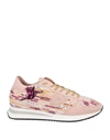 PHILIPPE MODEL PHILIPPE MODEL WOMAN SNEAKERS BLUSH SIZE 7 SOFT LEATHER, TEXTILE FIBERS