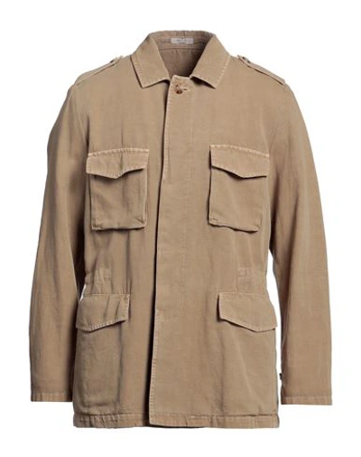 Boglioli Man Jacket Camel Size 44 Cotton, Linen In Beige