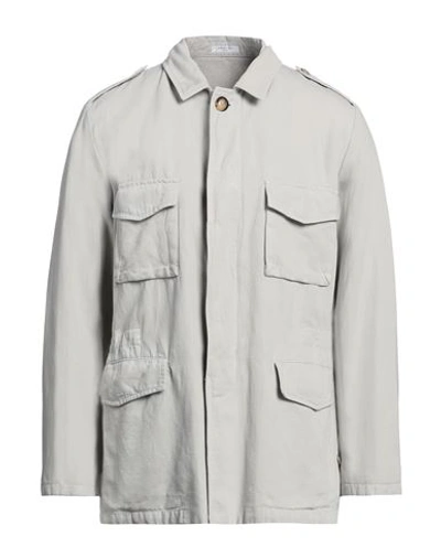 Boglioli Man Jacket Light Grey Size 44 Cotton, Linen