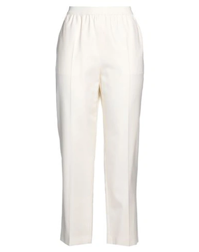 Agnona Woman Pants Ivory Size 8 Wool, Cotton, Elastane In White