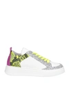 Geneve Woman Sneakers White Size 7 Soft Leather, Textile Fibers In White
