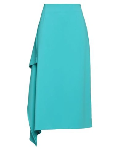 Rose A Pois Rosé A Pois Woman Midi Skirt Turquoise Size 8 Polyester, Elastane In Blue