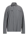 Geox Man Jacket Grey Size 52 Cotton, Polyamide