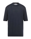 Pt Torino Man Sweater Midnight Blue Size 42 Cotton, Silk