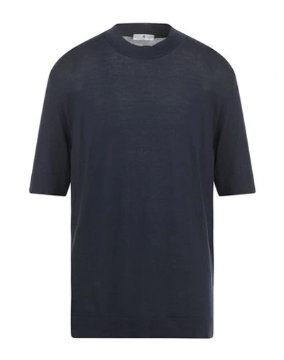 Pt Torino Man Sweater Midnight Blue Size 42 Cotton, Silk