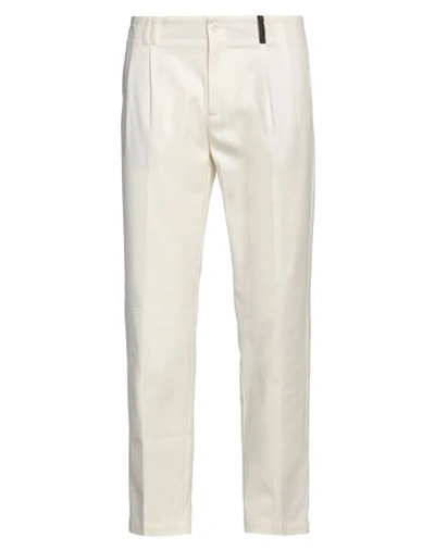 Daniele Alessandrini Homme Man Pants Ivory Size 32 Cotton, Elastane, Wool, Polyester, Acrylic In White
