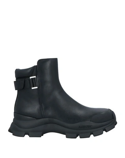 Ambush Leather Rubber Lug-sole Boots In Black