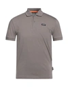 Napapijri Man Polo Shirt Lead Size S Cotton In Grey