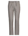 GREY DANIELE ALESSANDRINI GREY DANIELE ALESSANDRINI MAN PANTS DARK BROWN SIZE 32 LINEN, COTTON, POLYESTER