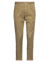 Santaniello Man Pants Military Green Size 34 Linen, Cotton, Elastane