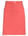 Siviglia Woman Mini Skirt Coral Size 34 Cotton, Elastane In Red
