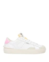 Strype Woman Sneakers White Size 8 Soft Leather, Textile Fibers In White