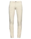 40weft Man Pants Cream Size 30 Cotton, Elastane In White