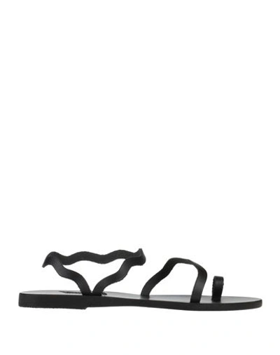 Ancient Greek Sandals Woman Thong Sandal Black Size 11 Cowhide