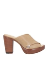 Rocco P . Woman Sandals Beige Size 10 Leather In Beige