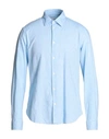 Manuel Ritz Man Shirt Light Blue Size 16 ½ Linen, Cotton