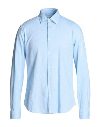 Manuel Ritz Man Shirt Light Blue Size 16 Linen, Cotton
