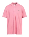 Lacoste Man Polo Shirt Pink Size 3 Cotton, Elastane