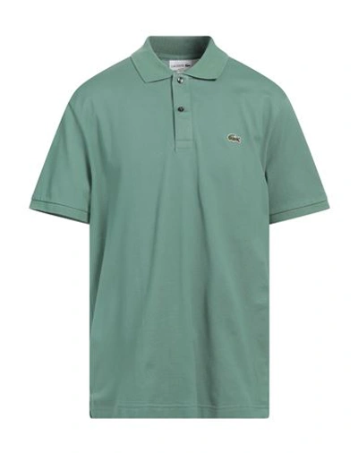 Lacoste Man Polo Shirt Military Green Size 7 Cotton, Elastane