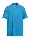Lacoste Man Polo Shirt Azure Size 7 Cotton, Elastane In Blue