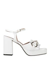 Carmens Woman Sandals White Size 10 Leather In White