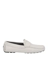 Pollini Man Loafers Light Grey Size 12 Leather In Grey