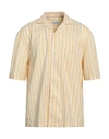Amish Man Shirt Light Yellow Size Xs Cotton, Linen
