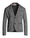 Grey Daniele Alessandrini Man Blazer Black Size 38 Cotton, Acrylic