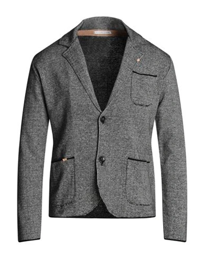Grey Daniele Alessandrini Man Blazer Black Size 38 Cotton, Acrylic
