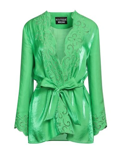 Boutique Moschino Woman Shirt Green Size 12 Viscose, Polyester, Cotton