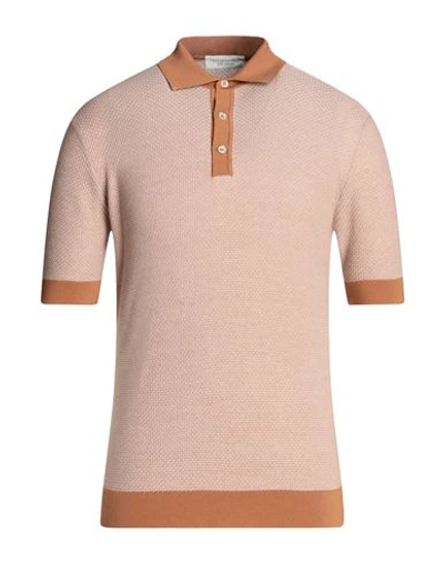 Filippo De Laurentiis Man Sweater Camel Size 40 Cotton In Beige