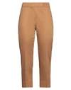 D-exterior D. Exterior Woman Pants Camel Size 10 Cotton, Elastane In Beige