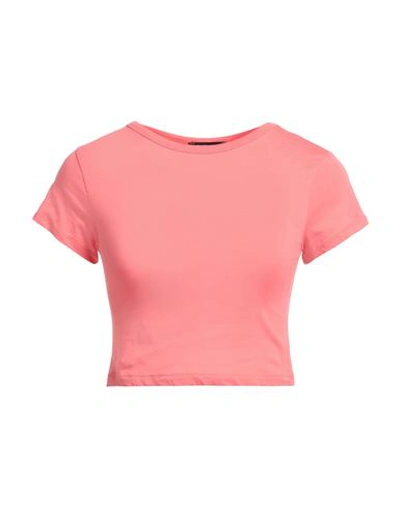 Cristinaeffe Woman T-shirt Salmon Pink Size M Cotton