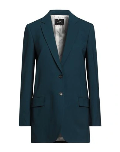 Ps By Paul Smith Ps Paul Smith Woman Blazer Deep Jade Size 8 Wool In Green