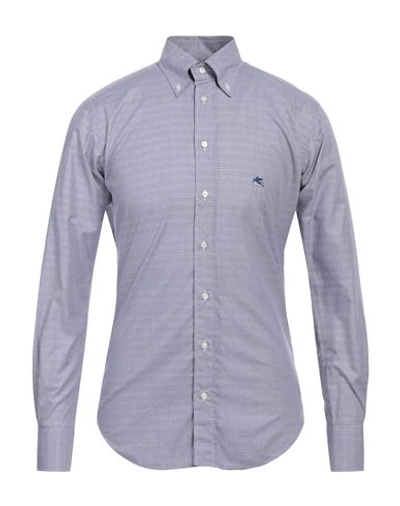 Etro Man Shirt Purple Size 15 ½ Cotton