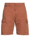 Sundek Man Shorts & Bermuda Shorts Brown Size 32 Cotton
