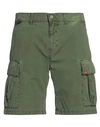 Sundek Man Shorts & Bermuda Shorts Green Size 32 Cotton