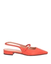 Pollini Woman Ballet Flats Red Size 11 Leather